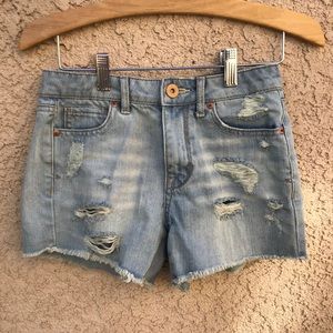Aeropastle Bethany Mota High-Rise Midi Jean Shorts